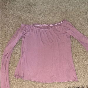 Off the shoulder purple long sleeve